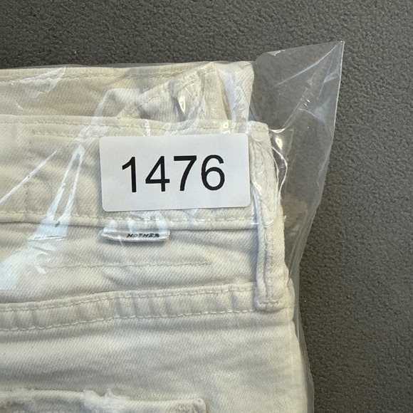 Mother Jeans Womens 29 Ivory Flirt Chew Unnatural Acts Mid Rise Distressed - Picture 14 of 14